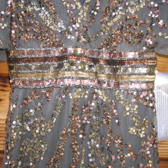 Mac Duggal 5439 Womens Embellished Cape Sleeve Gown Dress - Picture 9 of 16